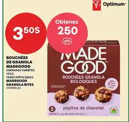 Provigo BOUCHÉES DE GRANOLA MADEGOOD, 120 G | MADEGOOD GRANOLA BITES offer