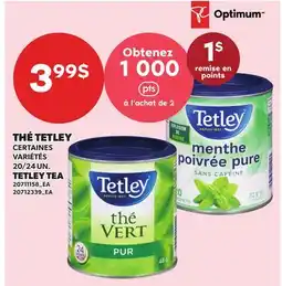 Provigo THÉ TETLEY, 20/24 UN. | TETLEY TEA offer