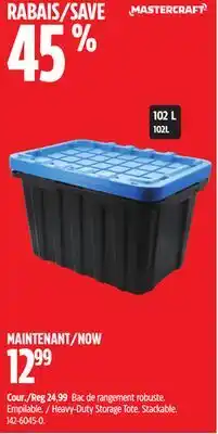 Canadian Tire Mastercraft Heavy-Duty Storage Tote offer