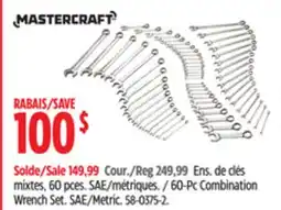 Canadian Tire 60-Pc Combination Wrench Set. SAE/Metric offer