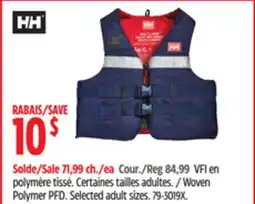 Canadian Tire Woven Polymer PFD. Selected adult sizes offer