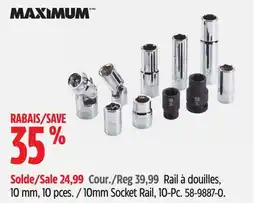 Canadian Tire MAXIMUM 10mm Socket Rail, 10-Pc offer
