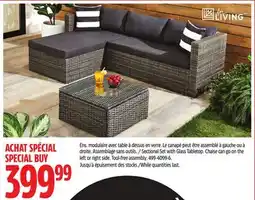 Canadian Tire For Living Sectional Set with Glass Tabletop offer