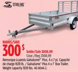 Canadian Tire Galvalume Plus 4 x 7´ Box Trailer offer