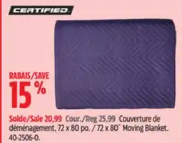 Canadian Tire CERTIFIED 72 x 80˝ Moving Blanket offer