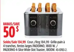 Canadian Tire PADERNO 4-Slice Wide-Slot Toaster, 1800W offer