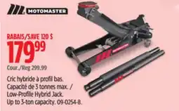 Canadian Tire MotoMaster Low-Profile Hybrid Jack. Up to 3-ton capacity offer