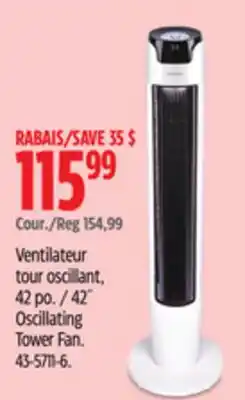 Canadian Tire 42˝ Oscillating Tower Fan offer