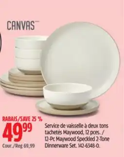Canadian Tire 12-Pc Maywood Speckled 2-Tone Dinnerware Set offer