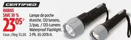 Canadian Tire Certified 120-Lumens Waterproof Flashlight, 2-Pk offer