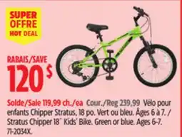 Canadian Tire Stratus Chipper 18˝ Kids' Bike. Green or blue. Ages 6-7 offer