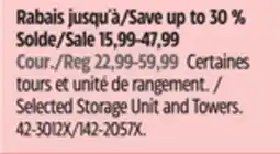 Canadian Tire Selected Storage Unit and Towers offer