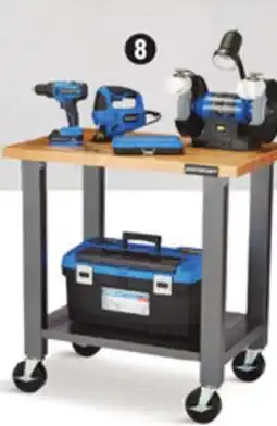 Canadian Tire 36 Wide Heavy-Duty Work Table with solid Wood top and wheels offer