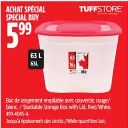 Canadian Tire Stackable Storage Box with Lid, Red/White offer