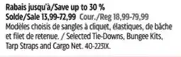 Canadian Tire Selected Tie-Downs, Bungee Kits offer