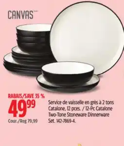 Canadian Tire Canvas 12-Pc Catalone Two-Tone Stoneware Dinnerware Set offer