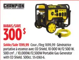 Canadian Tire Champion 10,000W/12,500W Portable Gas Generator with CO Shield. 500cc offer