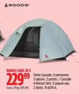 Canadian Tire WOODS Cascade 4-Person Tent offer
