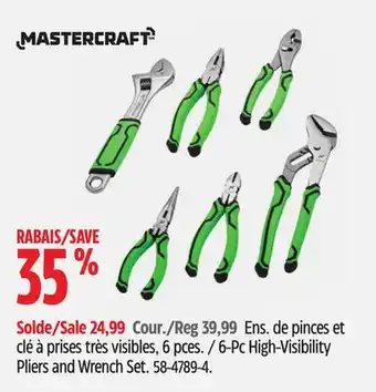 Canadian Tire Mastercraft 6-Pc High-Visibility Pliers and Wrench Set offer