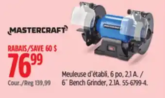 Canadian Tire Mastercraft 6˝ Bench Grinder offer