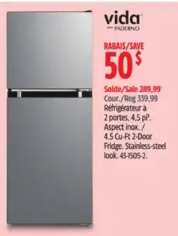 Canadian Tire Vida by Paderno 4.5 Cu-Ft 2-Door Fridge offer