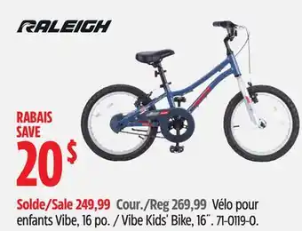 Canadian Tire Raleigh Vibe Kids' Bike offer