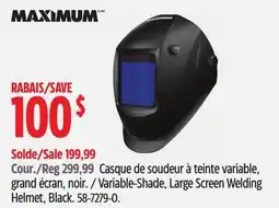 Canadian Tire Variable-Shade, Large Screen Welding Helmet, Black offer