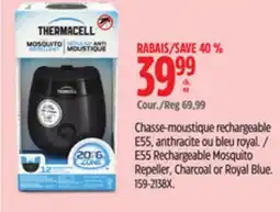 Canadian Tire Thermacell E55 Rechargeable Mosquito Repeller, Charcoal or Royal Blue offer
