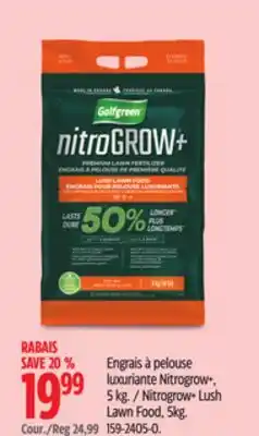 Canadian Tire Golfgreen Nitrogrow+ Lush Lawn Food, 5kg offer
