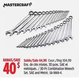 Canadian Tire 30-Pc Combination Wrench Set. SAE and Metric offer