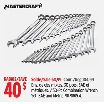 Canadian Tire 30-Pc Combination Wrench Set. SAE and Metric offer