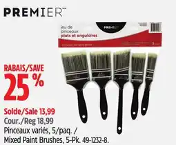 Canadian Tire PREMIER Mixed Paint Brushes, 5-Pk offer