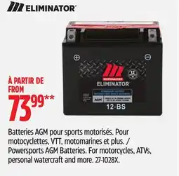 Canadian Tire Eliminator Powersports AGM Batteries offer