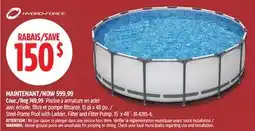 Canadian Tire Hydro-Force Steel-Frame Pool with Ladder, Filter and Filter Pump. 15´ x 48˝ offer