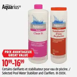 Canadian Tire Aquarius Selected Pool Water Stabilizer and Clarifiers offer