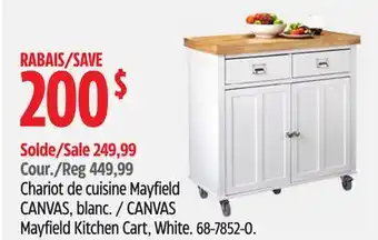 Canadian Tire CANVAS Mayfield Kitchen Cart, White offer
