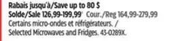Canadian Tire Master Chef Selected Microwaves and Fridges offer