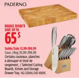 Canadian Tire Selected Paderno Cutting Boards, Knives and Storage Drawer Tray offer
