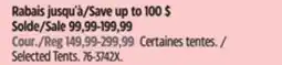 Canadian Tire Selected Tents offer