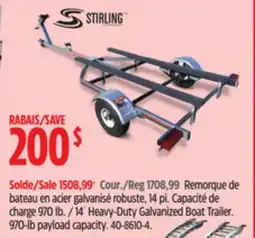 Canadian Tire Stirling 14´ Heavy-Duty Galvanized Boat Trailer offer