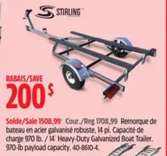 Canadian Tire Stirling 14´ Heavy-Duty Galvanized Boat Trailer offer
