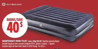 Canadian Tire Queen Double-High Air Bed with Built-In 120V Pump offer