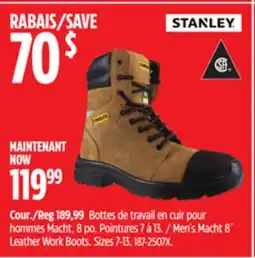 Canadian Tire Stanley Men's Macht 8˝ Leather Work Boots offer