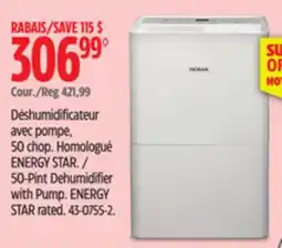 Canadian Tire NOMA 50-Pint Dehumidifier with Pump offer