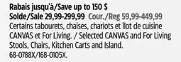 Canadian Tire CANVAS and For Living Stools, Chairs, Kitchen Carts and Island offer