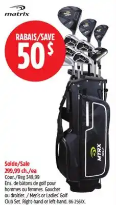 Canadian Tire Men's or Ladies' Golf Club Set offer
