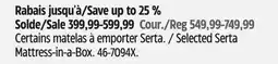 Canadian Tire Selected Serta Mattress-in-a-Box offer