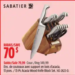 Canadian Tire Sabatier 13-Pc Acacia Wood Knife Block Set offer