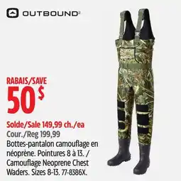Canadian Tire OUTBOUND Camouflage Neoprene Chest Waders offer