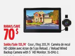 Canadian Tire Reload Wired Backup Camera with 5˝ HD Monitor offer